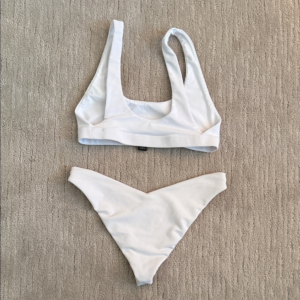 Beach Riot White Ribbed Bikini Set - Picture 3 of 5